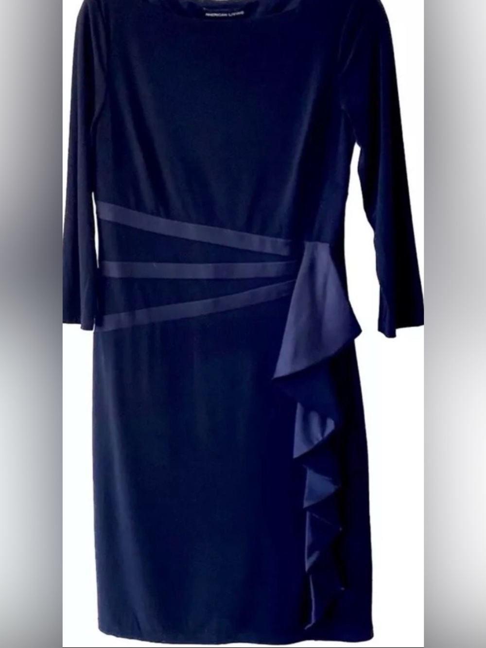American Living Navy 3/5 Sleeve Dress